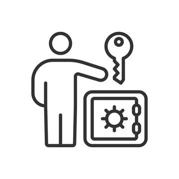 POS-Proof of Stake, icon in line design. POS, proof of stake, staking Stock Illustration