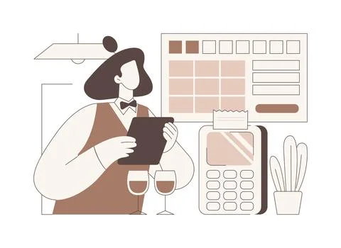 POS software isolated cartoon vector illustrations. Ilustración de archivo