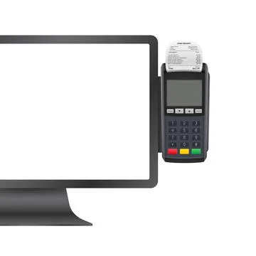 Pos Tablet computers, cash register Equipments. Business vector icon. Stock Illustration