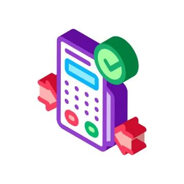 Pos terminal device isometric icon vector illustration Stock Illustration