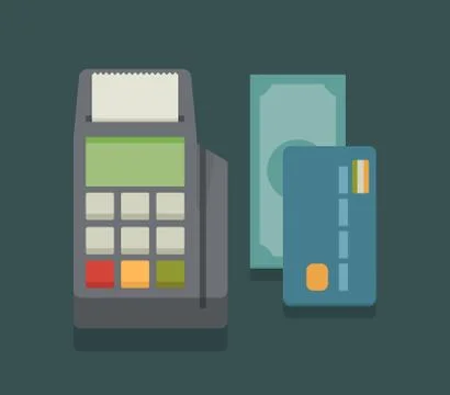 Pos-terminal flat design Stock Illustration