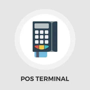 POS terminal flat icon Stock Illustration