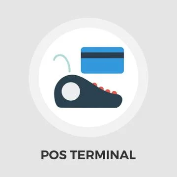 POS terminal flat icon Stock Illustration