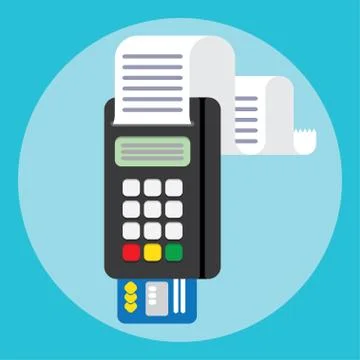 Pos terminal in flat style. payment. Stock Illustration
