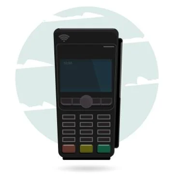 Pos terminal in flat style. Pos payment. Illustration pos machine or credit card Illustrazione stock