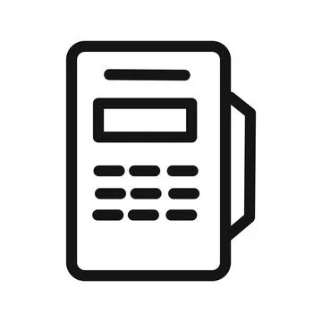Pos terminal icon linear vector graphics sign Stock Illustration