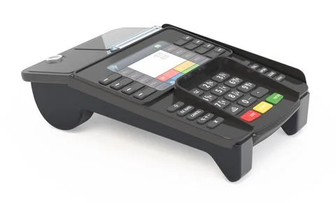 POS Terminal isolated on white background. 3D illustration Stock Illustration