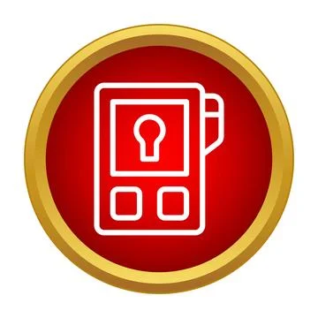Pos terminal with keyhole icon for secure payment Illustrazione stock