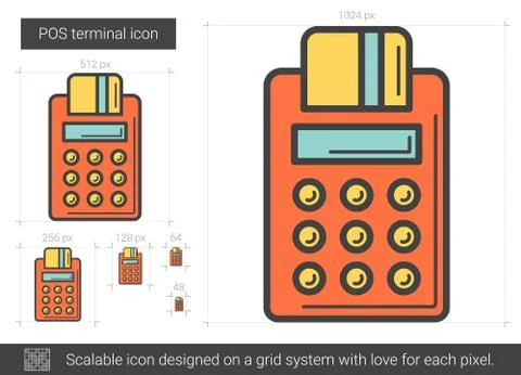 POS terminal line icon. Stock Illustration