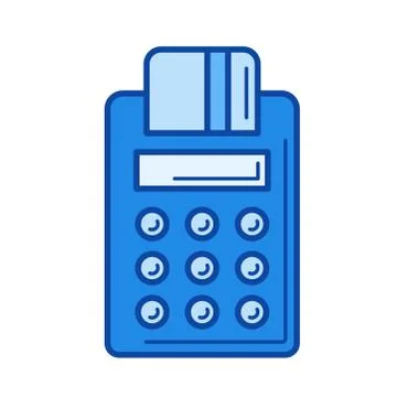 POS terminal line icon. Stock Illustration