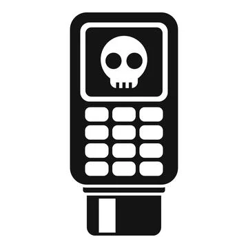 Pos terminal malware icon simple vector. Virus hacker Stock Illustration