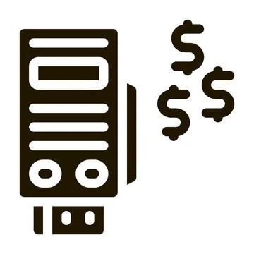 Pos terminal payment icon Vector Glyph Illustration Stock Illustration
