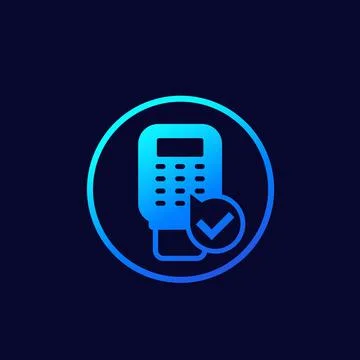 Pos terminal payment icon for web Stock Illustration