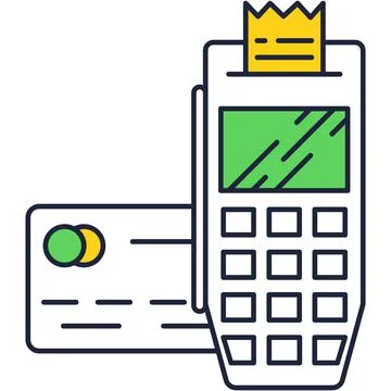 POS terminal payment machine to pay vector icon Illustrazione stock