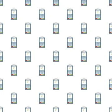 Pos terminal payment successful transaction seamless pattern Stock Illustration