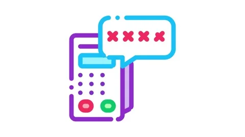 Pos terminal pin code Icon Animation Stock Footage 145272667
