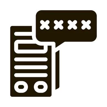 Pos terminal pin code icon Vector Glyph Illustration Stock Illustration