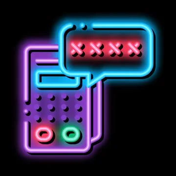 Pos terminal pin code neon glow icon illustration Stock-Illustration