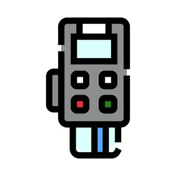 Pos terminal processing card payment transaction icon Stockillustratie