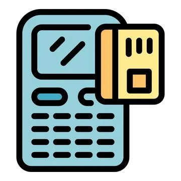 Pos terminal processing contactless payment with chip card Stock Illustration