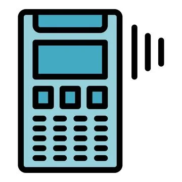 Pos terminal processing contactless payment via nfc technology Illustrazione stock