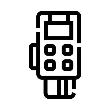 Pos terminal processing credit card payment transaction Illustrazione stock