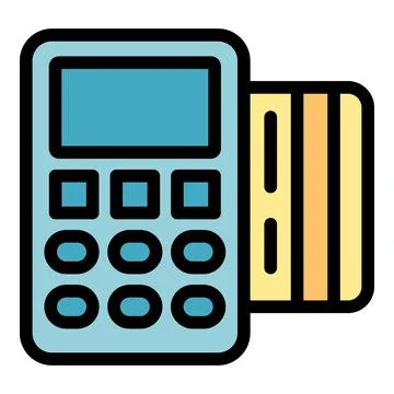 Pos terminal processing credit card payment, modern banking technology Illustrazione stock