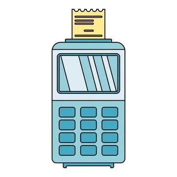 Pos terminal processing paper receipt transaction Stock Illustration