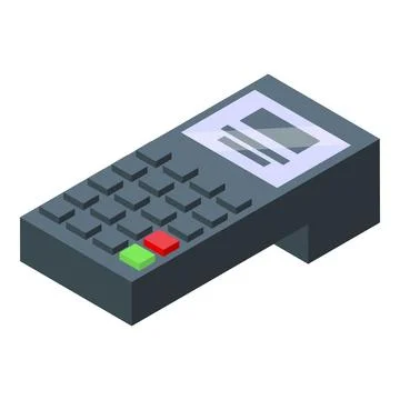 Pos terminal processing payment with contactless technology Stock Illustration