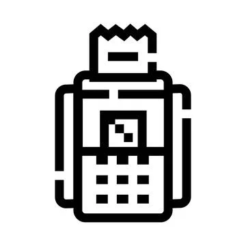 Pos terminal processing payment with receipt Stock Illustration