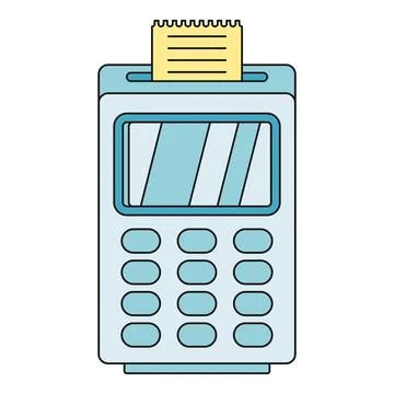 Pos terminal processing a payment transaction with receipt Stock Illustration