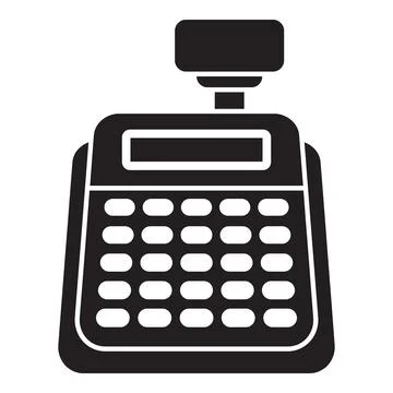 Pos terminal processing a sales transaction, modern retail equipment Illustrazione stock