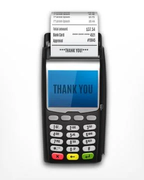 POS Terminal with receipt Stock Illustration