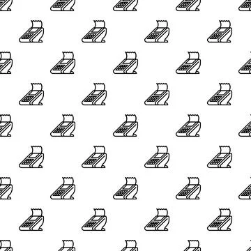 Pos terminal transaction machine repeating seamless pattern Illustrazione stock