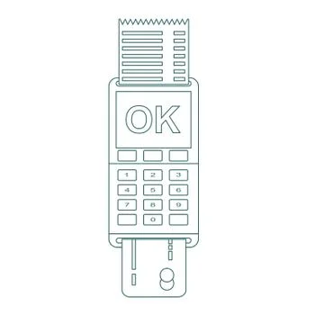 POS terminal vector icon in flat style, isolated from the background. Stock Illustration