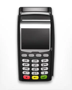 POS Terminal on white Stock Illustration