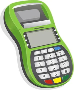 POS terminal on a white isolated background Stock Illustration