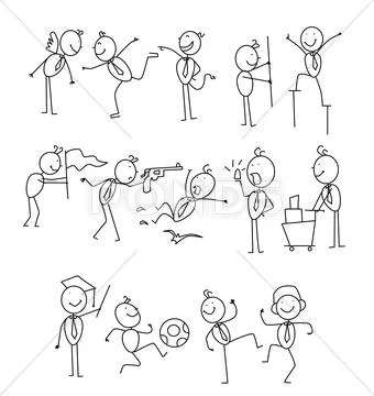 Pose collection Stock Illustration
