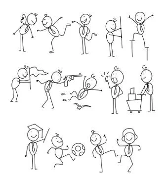 Pose collection Stock Illustration