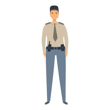 Pose guard icon cartoon vector. Security man Stock Illustration