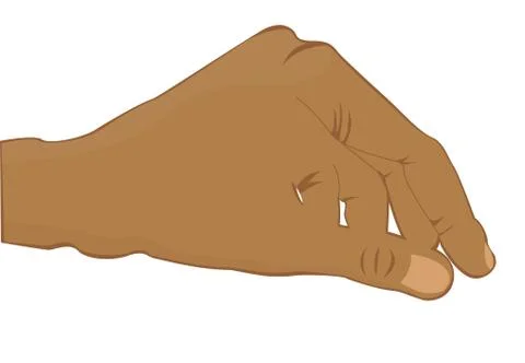 Pose hand writing without  pen isolated. vector Stock Illustration