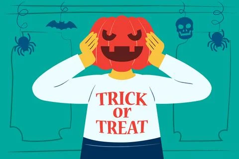 Pose Pumpkin Face Stock Illustration
