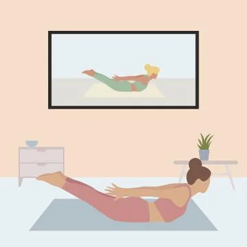 Pose of yoga ad Stock Illustration