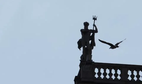 Poseidon and the seagull Stock Photos