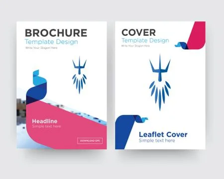 Poseidon brochure flyer design template Free Stock Illustration