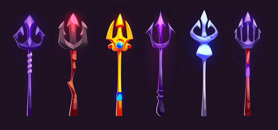 Poseidon or Neptune magic trident Illustrazione stock