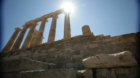 Poseidon temple in Greece Video stock 12574902
