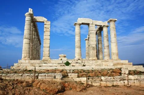 Poseidon Temple in Greece Stock Photos