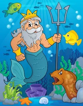 Poseidon theme image Stock Illustration