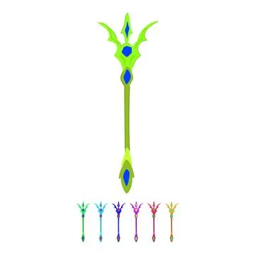 Poseidon trident magic vector cartoon graphic Stock Illustration